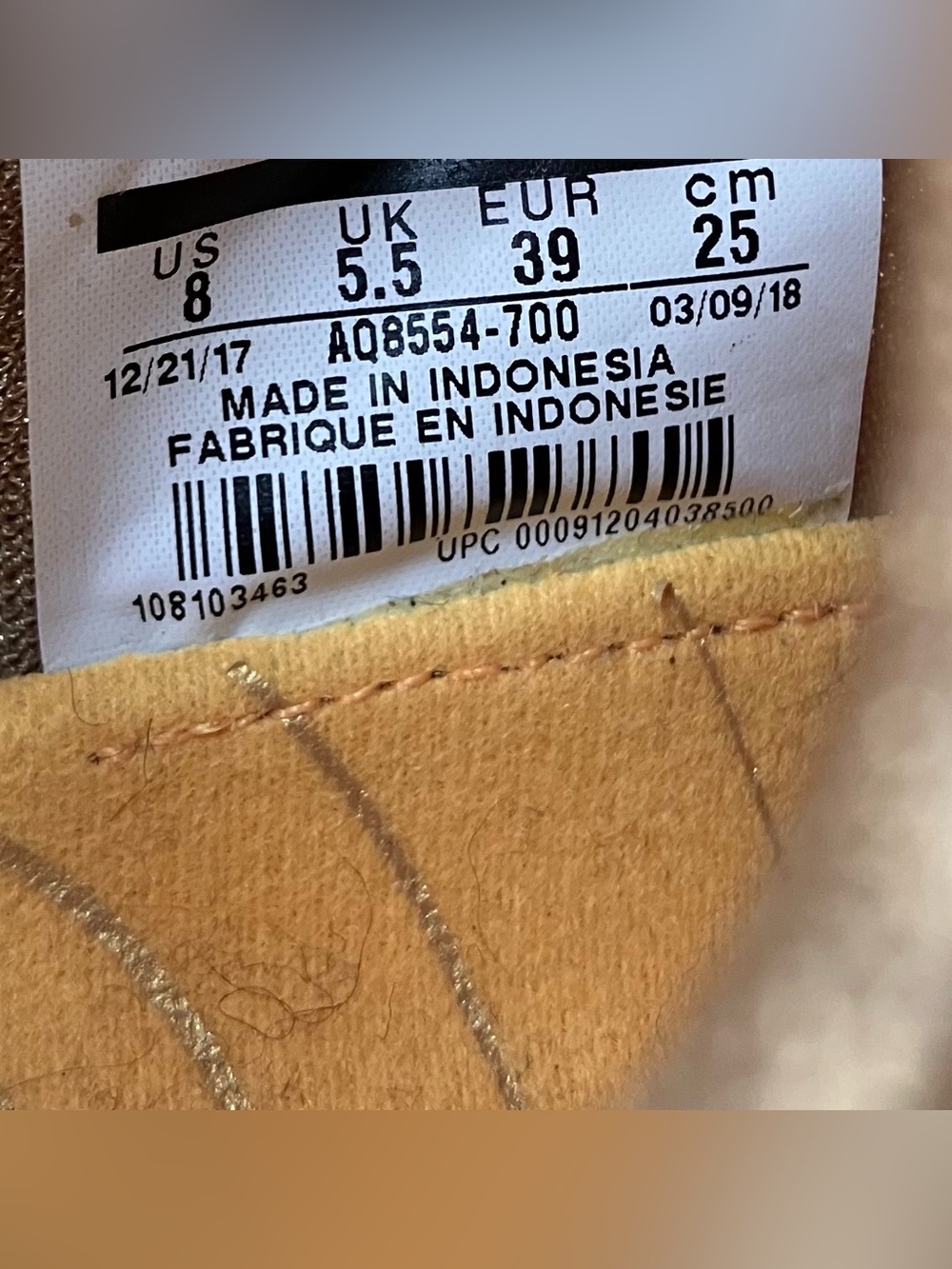 Nike Women’s Size 8.0 Shox Gravity Metallic Gold Floral Athletic Training Shoes - Picture 11 of 11